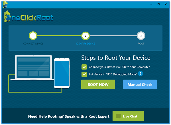 Oneclickroot Identificar Android