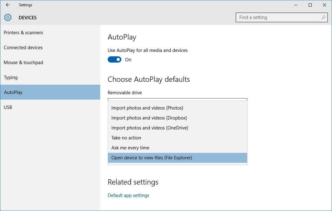 Apri il dispositivo dal file VIew