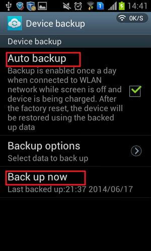 Fazer backup de contatos para a conta Samsung