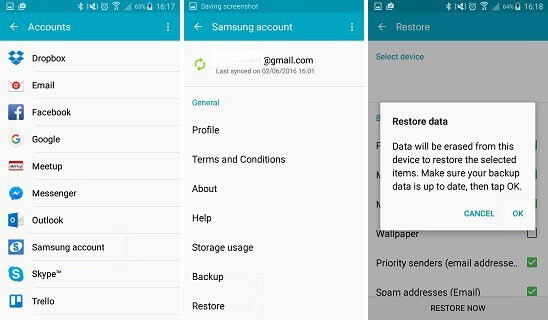 Retrieve Contacts from Samsung Account