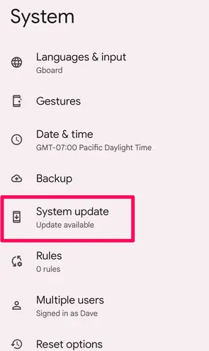 Update Android OS