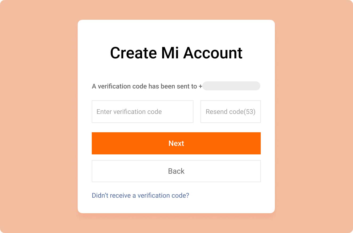 Crea un account Xiaomi