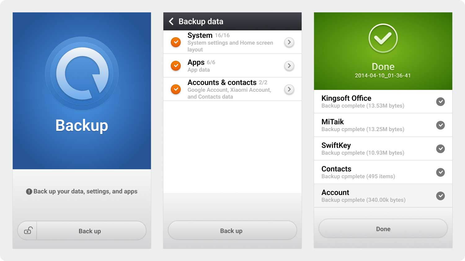 Återställ från Xiaomi App Backup