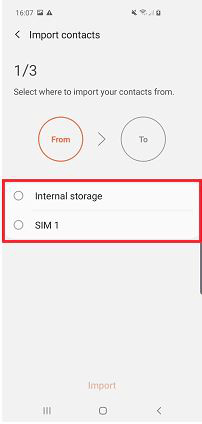 Salvar contatos no cartão SIM através das configurações