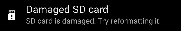 Android 손상된 SD 카드