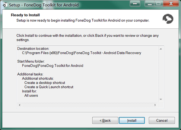 Android-installation Klar att installera