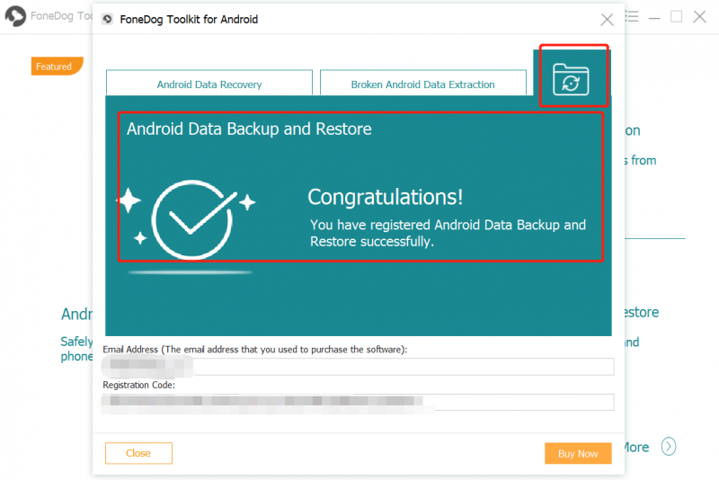 Registration for Android Data Backup & Restore #