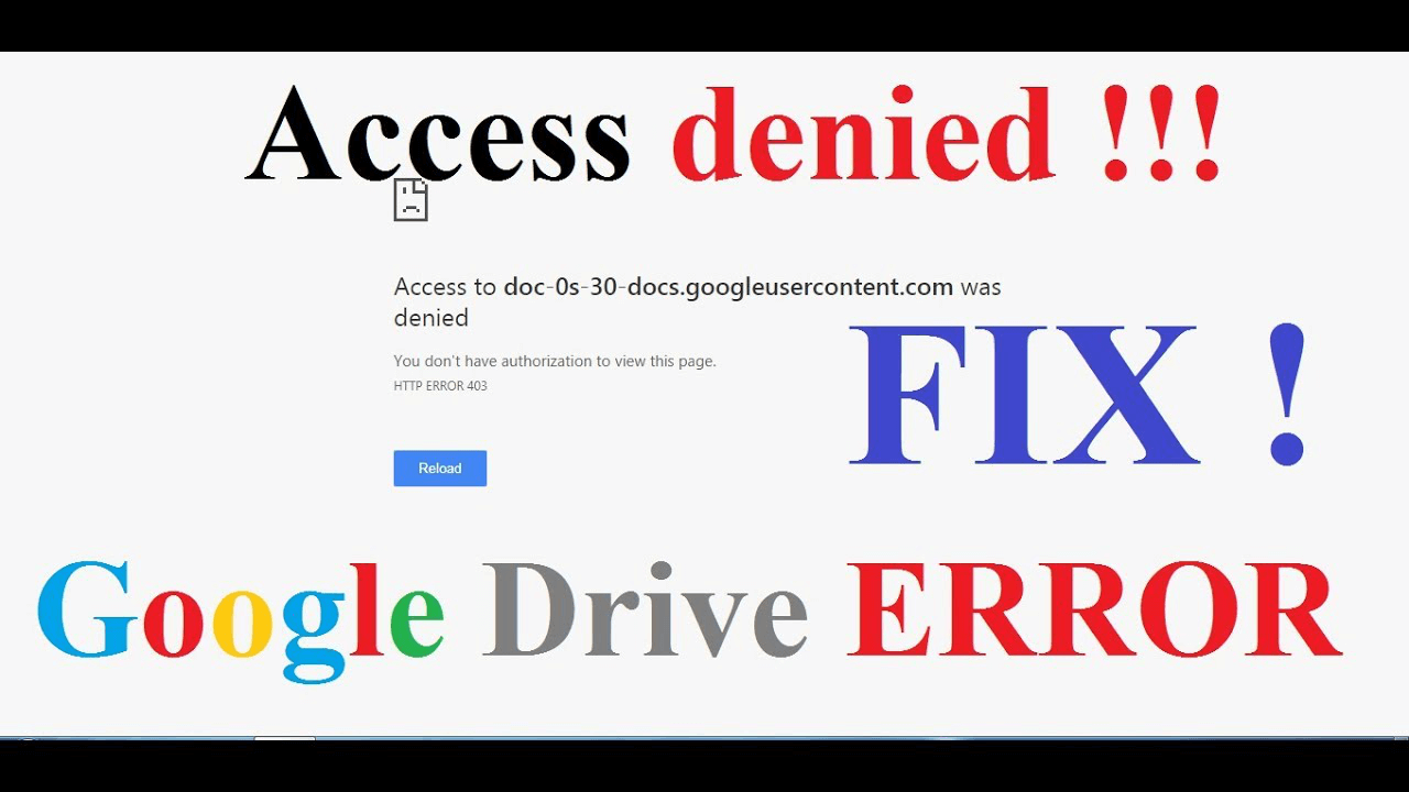 Åtkomst till Google Drive nekad