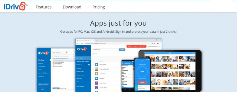 iDrive 앱 웹 사이트