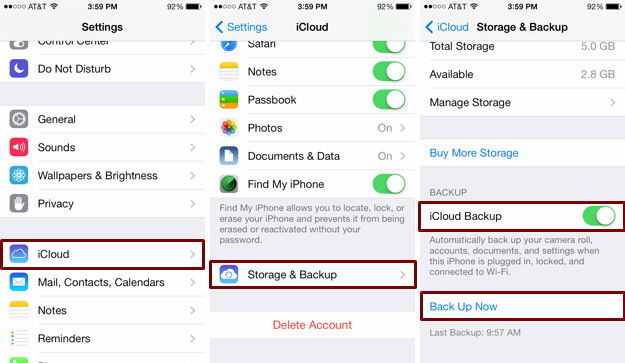Backup Messages from iPhone to iCloud