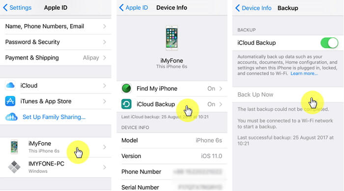 Copia de seguridad de Iphone utilizando Icloud