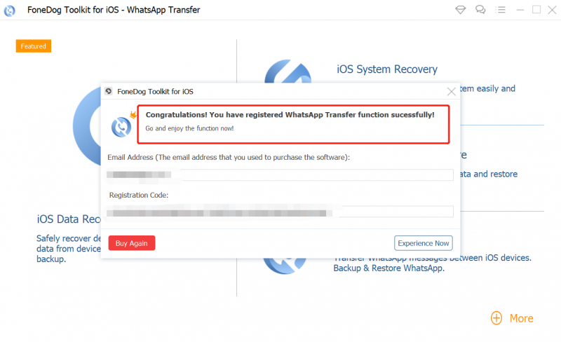 قم بتسجيل FoneDog WhatsApp Transfer