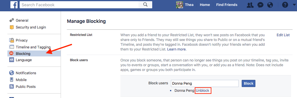 Hur man avblockerar på Facebook Desktop