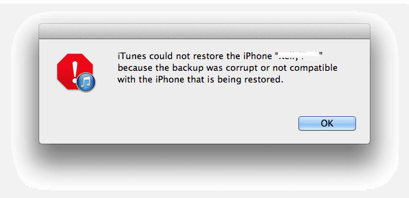 Backup do iTunes corrompido