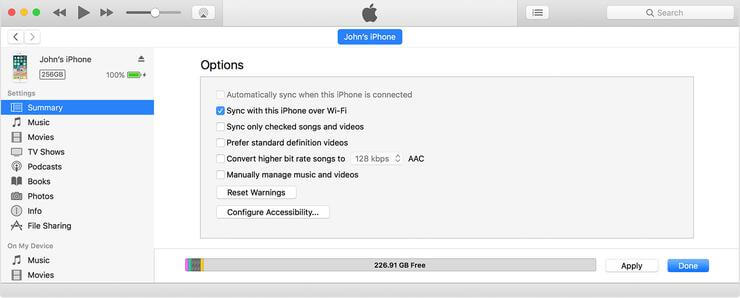 Backup iPhone to Mac with iTunes Sync