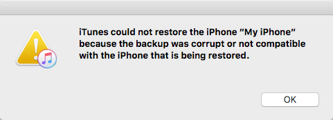 Itunes Cannot Restore Backup