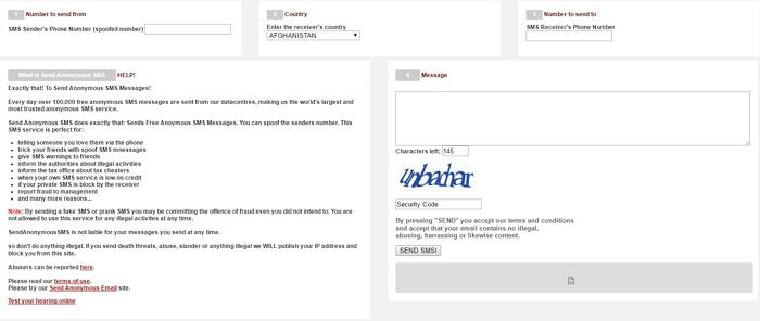 Use Sendanonymoussms App to Send Anonymous Text Messages