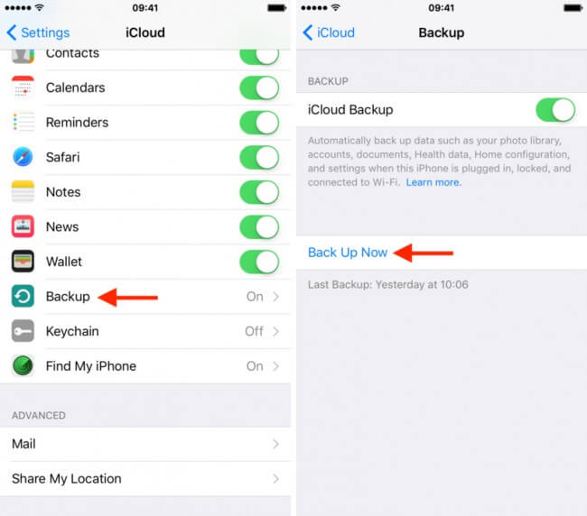 Konfigurera Icloud Backup