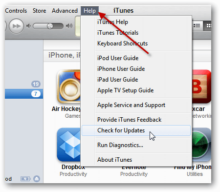窗口更新的iTunes
