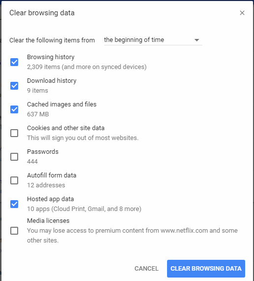 clear cache for a specific website on google chrome mac