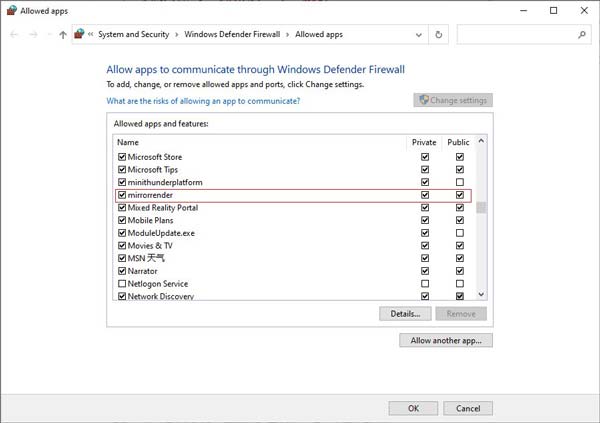 Permitir um aplicativo pelo firewall