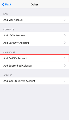 Add CardDAV Account to Transfer Sony Xperia Contacts to iPhone