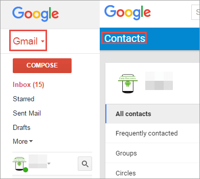 Fazer backup de contatos para a conta do Google