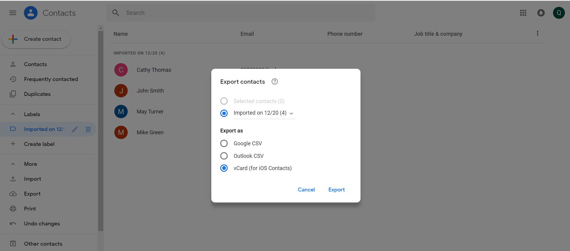 Android 내보내기로 CSV 가져오기