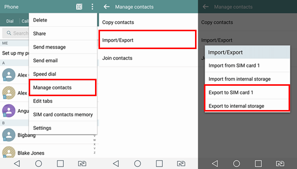 Exportera kontakter från Android till CSV med den inbyggda appen Kontakter
