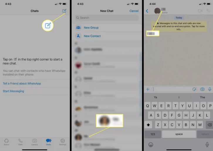 Click The Pencil-like Icon to Delete A WhatsApp Contact From Your iPhone