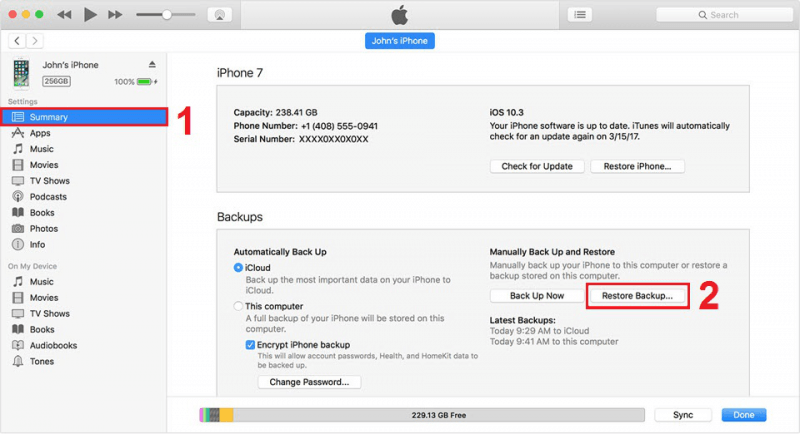 Återställ permanent raderade foton från iPhone med iTunes Backup