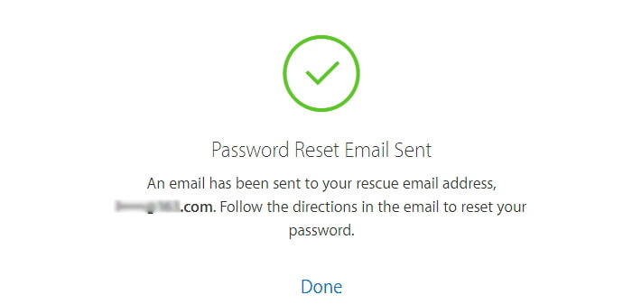 Apple Id Password Reset Email Sent