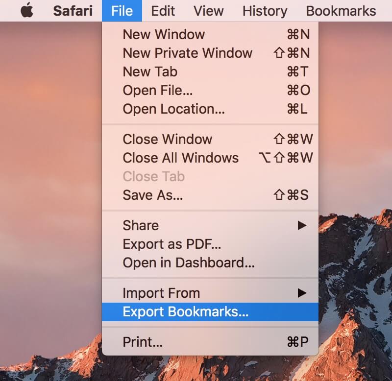 Export Safari Bookmarks