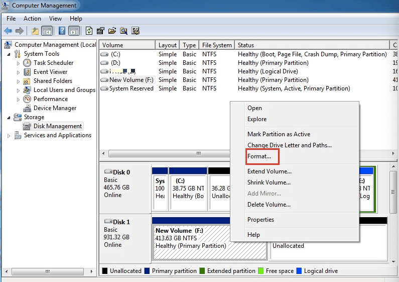 Do A Partition And Then Format Your Disk