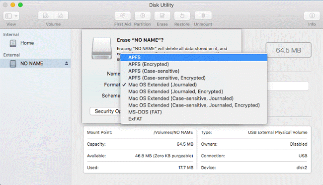 Format The Drive Via Disk Utility