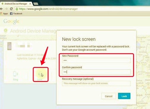 Key in New Password for LG Phone