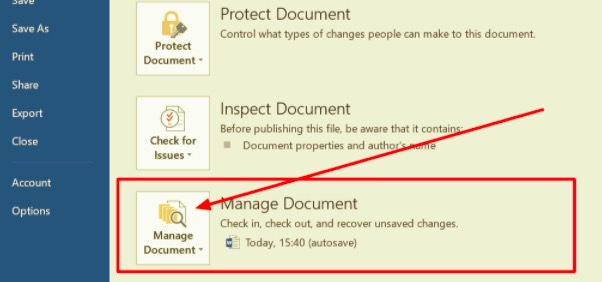 Recuperar arquivo do MS Word de documentos recentes