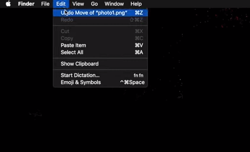 Recover Deleted Photos on Mac Using Undo Option