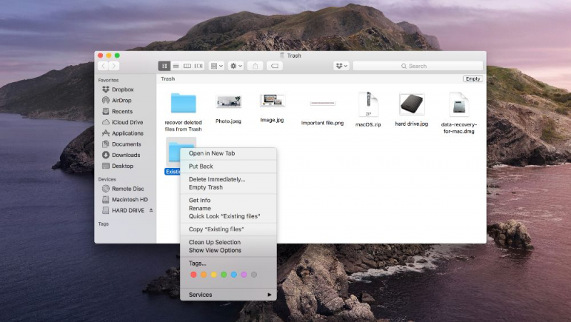 Recover Deleted Photos on Mac via Trash