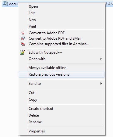 Word Doc Recovery Methods: Restore Previous Versions 