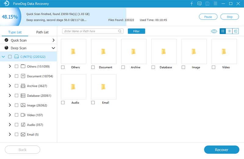 Scan for Files to Recover Files After Reinstalling Windows 10