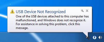 USB 인식 오류의 원인