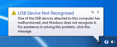 Causes of USB Not Recognized Error