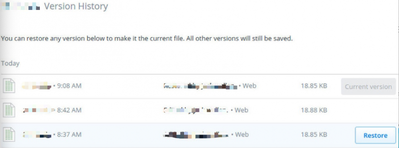 Restore To Dropbox Previous Versions