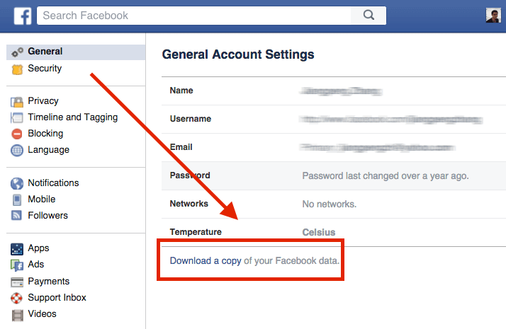 Download Facebook Copy Data to Restore Messages