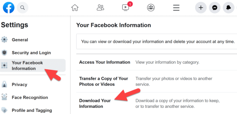 Recover Deleted Photos from Facebook Archive
