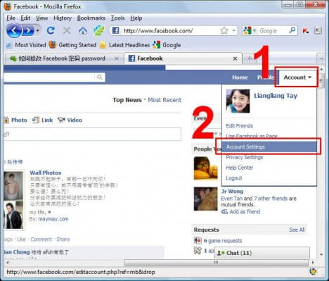 Facebook Account Setting