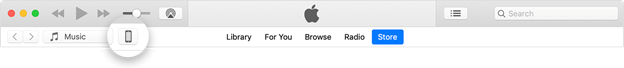 Icona del dispositivo su iTunes