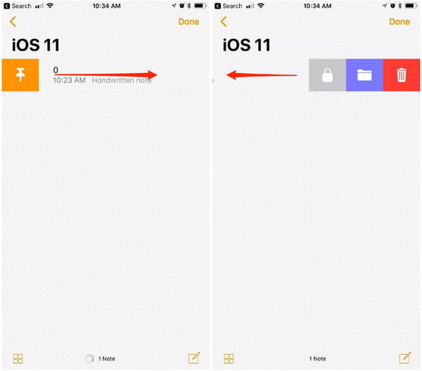 Notas de bloqueio do iOS 11