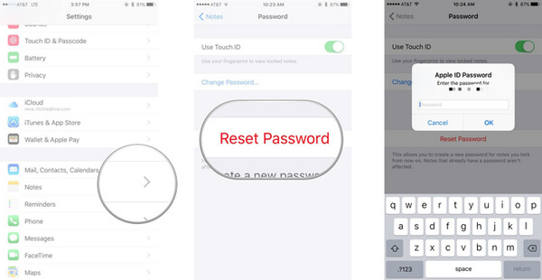 Reset Notes Password